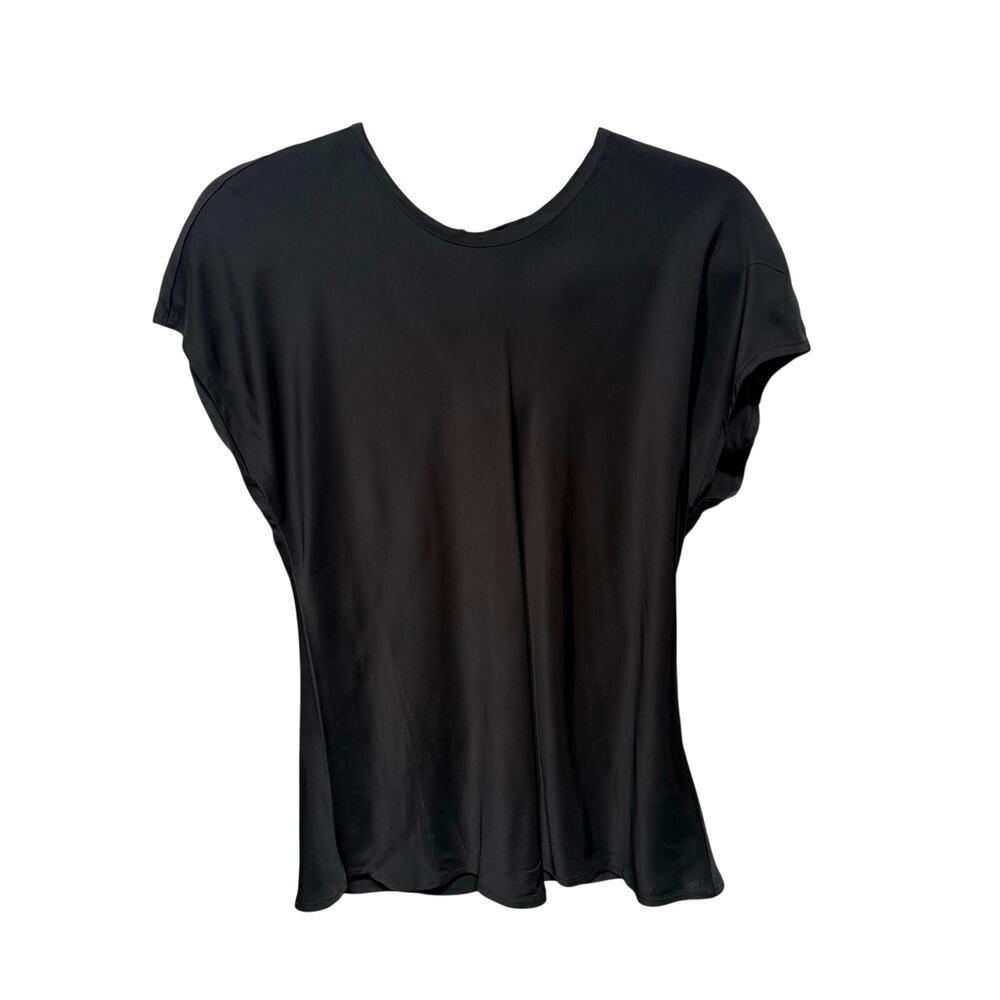 J.Crew Drapey T-Shirt Top Women's Small Satin Black Style CD050